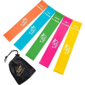 imageFit Simplify 10 Inch Resistance Loop Exercise Bands Set of 5 Assorted Colors