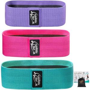 imageFit Simplify Non Slip Fabric Resistance Hip Bands Set of 3