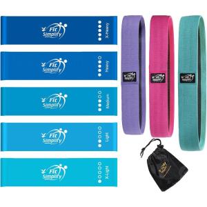 imageFit Simplify Resistance Loop Exercise Bands and Fabric Resistance Hip Bands