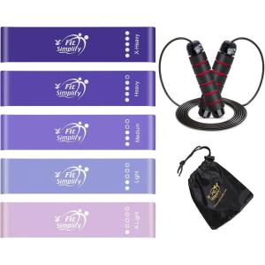 imageFit Simplify Resistance Loop Exercise Bands and Jump Rope