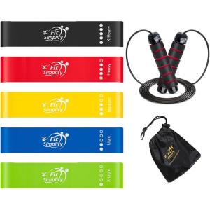 imageFit Simplify Resistance Loop Exercise Bands and Jump Rope